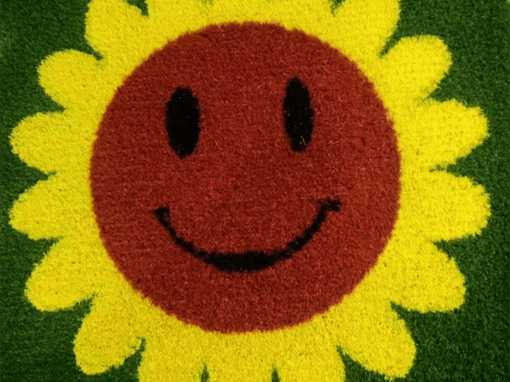Sonnenblumen-Kunstrasen-Logos und -Insignien
